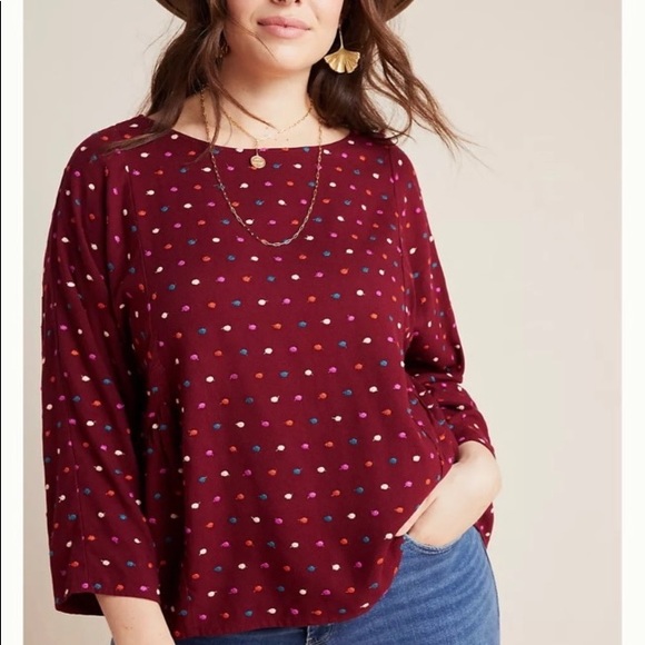 Anthropologie Maeve Dottie Embroidered Blouse Sz S - Picture 4 of 10